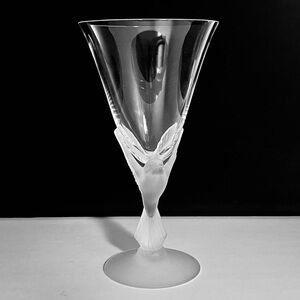 SASAKI WINGS Water Goblet / FROSTED CRYSTAL Bird / JAPANESE / Discontinued 2005